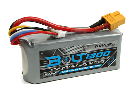 Turnigy Bolt 1300mAh 4S 15.2V 65-130C High Voltage Lipoly Pack ( Turnigy Bolt 1300mAh 4S 15.2V 65-130C High Voltage Lipoly Pack (
