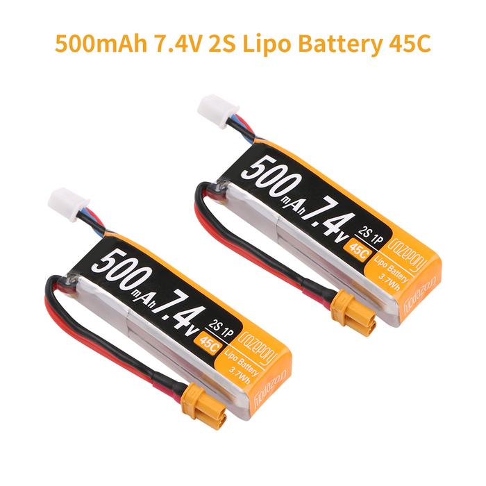 Crazepony 500mAh 7.4V 45C LiPo Battery Pack with XT30 (2pcs)