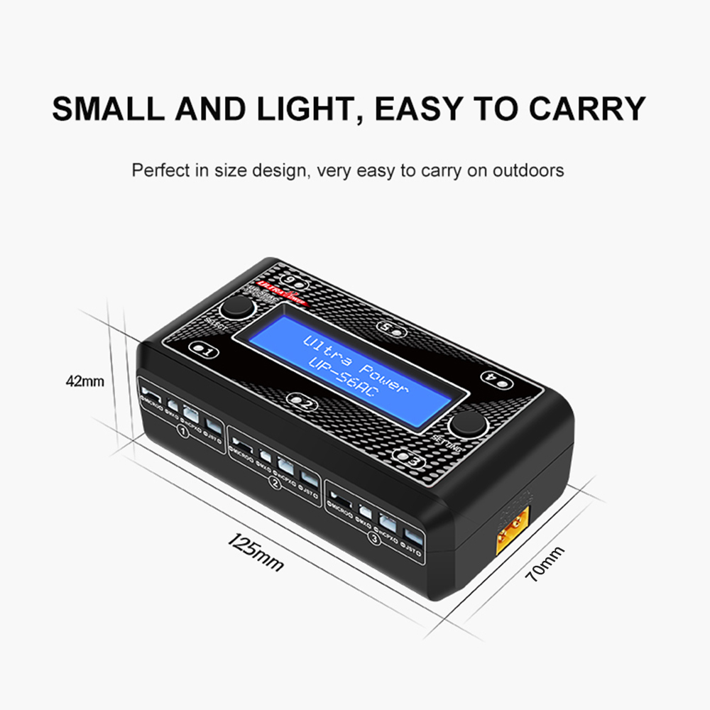 Ultra Power UP-S6AC 6x4.35W 1S AC/DC LiPO/LiHV Battery Charger