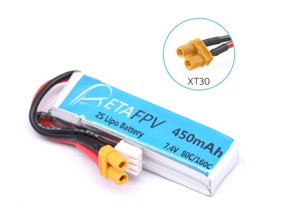 Beta FPV 450mAh 2S 80C Lipo Battery(XT30) Beta FPV 450mAh 2S 80C Lipo Battery(XT30)