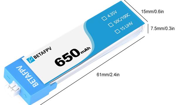 Beta FPV 650mAh 1S Lipo HV Battery(Blade Inductrix FPV+ Beta FPV 650mAh 1S Lipo HV Battery(Blade Inductrix FPV+