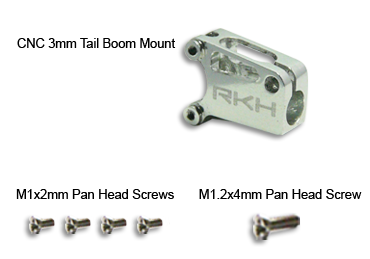 CNC Tail Boom Mount 3mm (Silver) - Blade mCP X