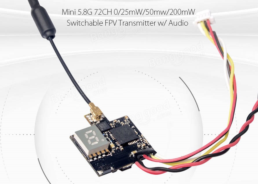 Eachine ATX03 Super Mini 5.8G 72CH 0/25mW/50mw/200mW FPV Transmi Eachine ATX03 Super Mini 5.8G 72CH 0/25mW/50mw/200mW FPV Transmi