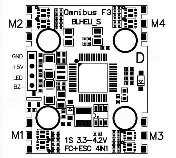 OMNIBUS F3 OSD + 4in1 5A ESC(1S) for Micro Drone