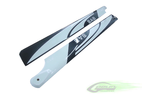 BW4690 SAB 690mm Carbon Fiber Main Blades(White) BW4690 SAB 690mm Carbon Fiber Main Blades(White)