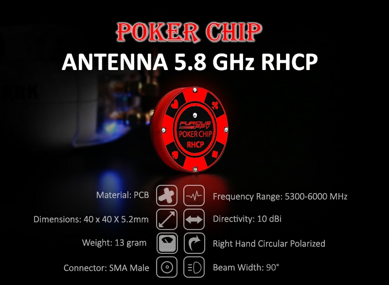 Furious FPV Poker Chip Antenna RHCP