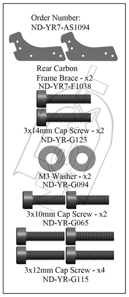 ND-YR7-AS1094 - Rear Carbon Frame Brace Set R7