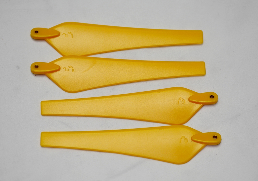 12 x 45" Nylon Folding Propeller Set (one CW, one CCW) Yellow