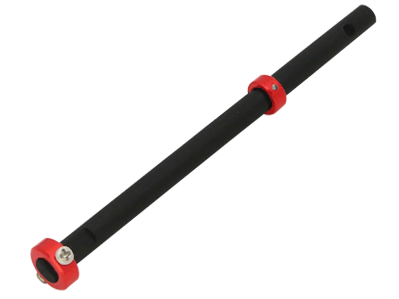 CNC Solid Carbon w/AL Collar Main Shaft Set (Red) - Trex 150 DFC
