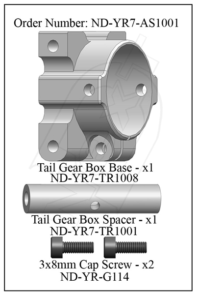 ND-YR7-AS1001 Tail Gear Box Base Set R7