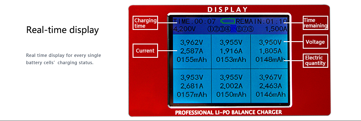 RadioLink 1-6S 6A 8-port Balance Charger CB86-PLUS - ウインドウを閉じる