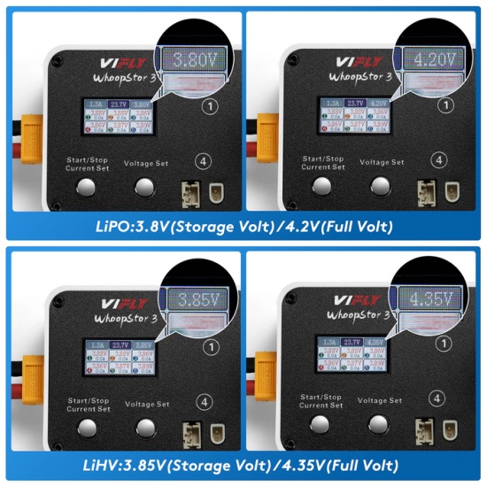 VIFLY WhoopStor3-1S LiPo/LiHV 6 Channel DC/USB-C Battery Charger