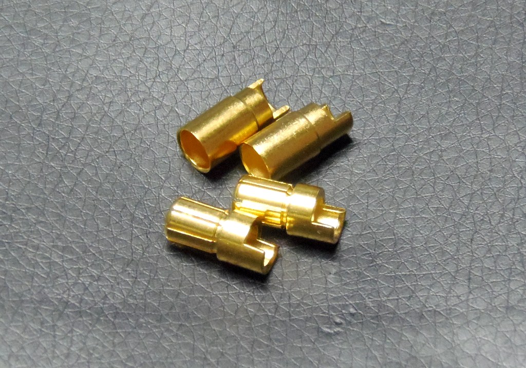 6mm Gold connectors ショート（2ｐｃｓ）