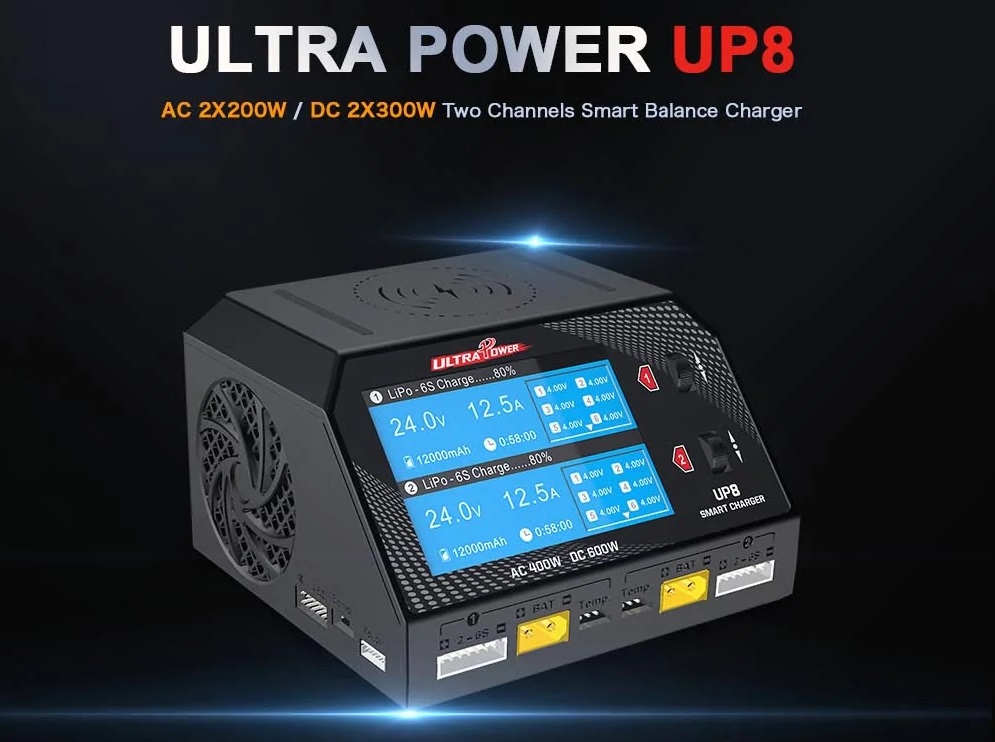 Ultra Power UP8 600W Smart Dual Channel AC/DC Charger