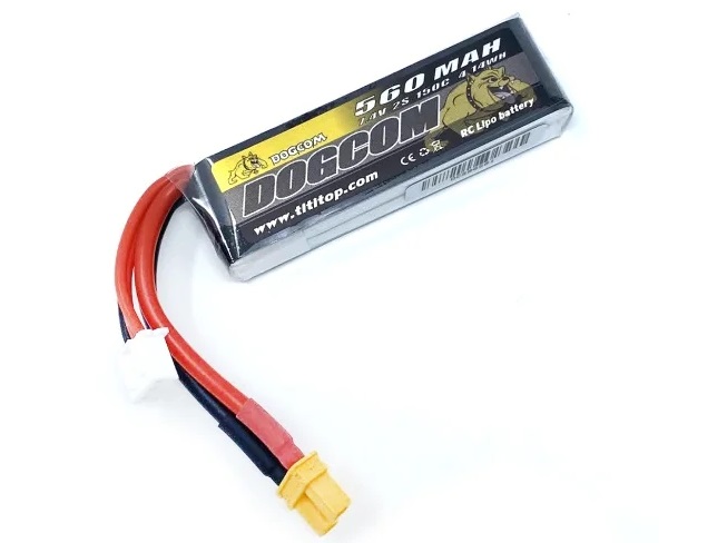 DOGCOM 560mAh 2S 7.4V (150C) Lipo Battery - ウインドウを閉じる