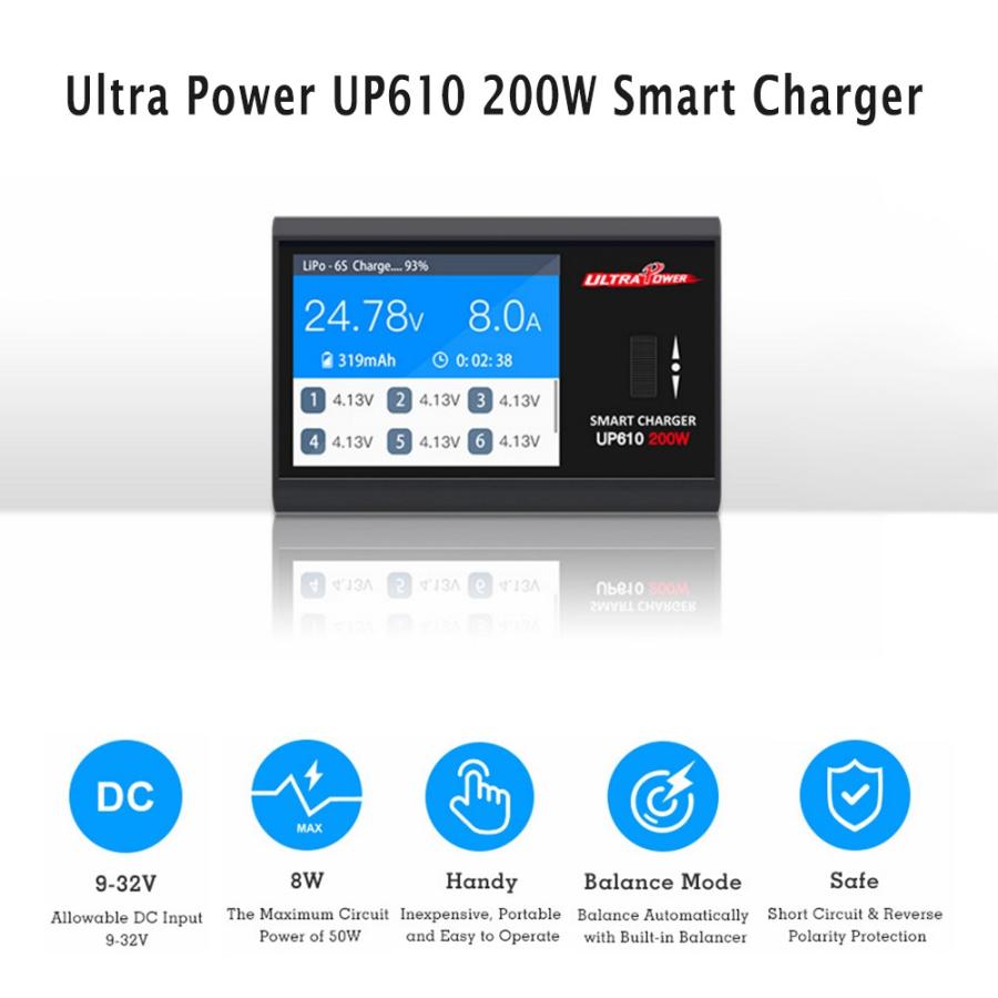 Ultra Power UP610 200W 10A Pocket TFT Charger