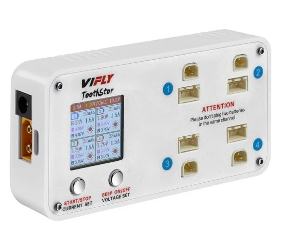 VIFLY WhoopStor3-1S LiPo/LiHV 6 Channel DC/USB-C Battery Charger