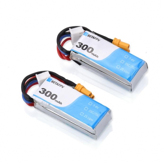 Beta FPV 300mAh 2S 35C Lipo Battery(XT30) 2pack