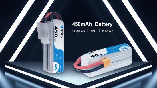 Beta FPV 450mAh 4S 75C Lipo Battery(XT30) 2pcs