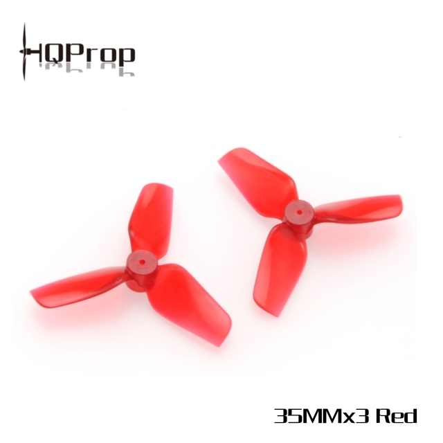 HQ 35mm Tri-Blade 35mm Micro/Whoop Prop (2CW+2CCW)Red 1mm Sha