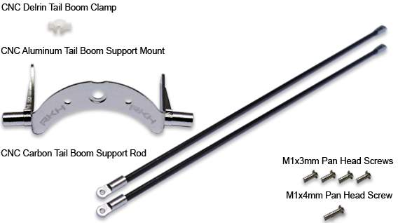 CNC Tail Boom Support (Black-Silver) - Blade mCP X - ウインドウを閉じる