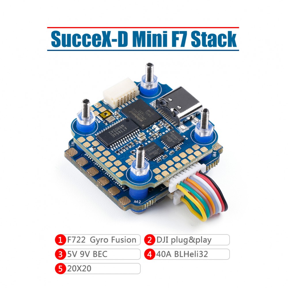 SucceX-D Mini F7 TwinG Stack (Mini F7+40A ESC) ※DJI Air Unit用 - ウインドウを閉じる