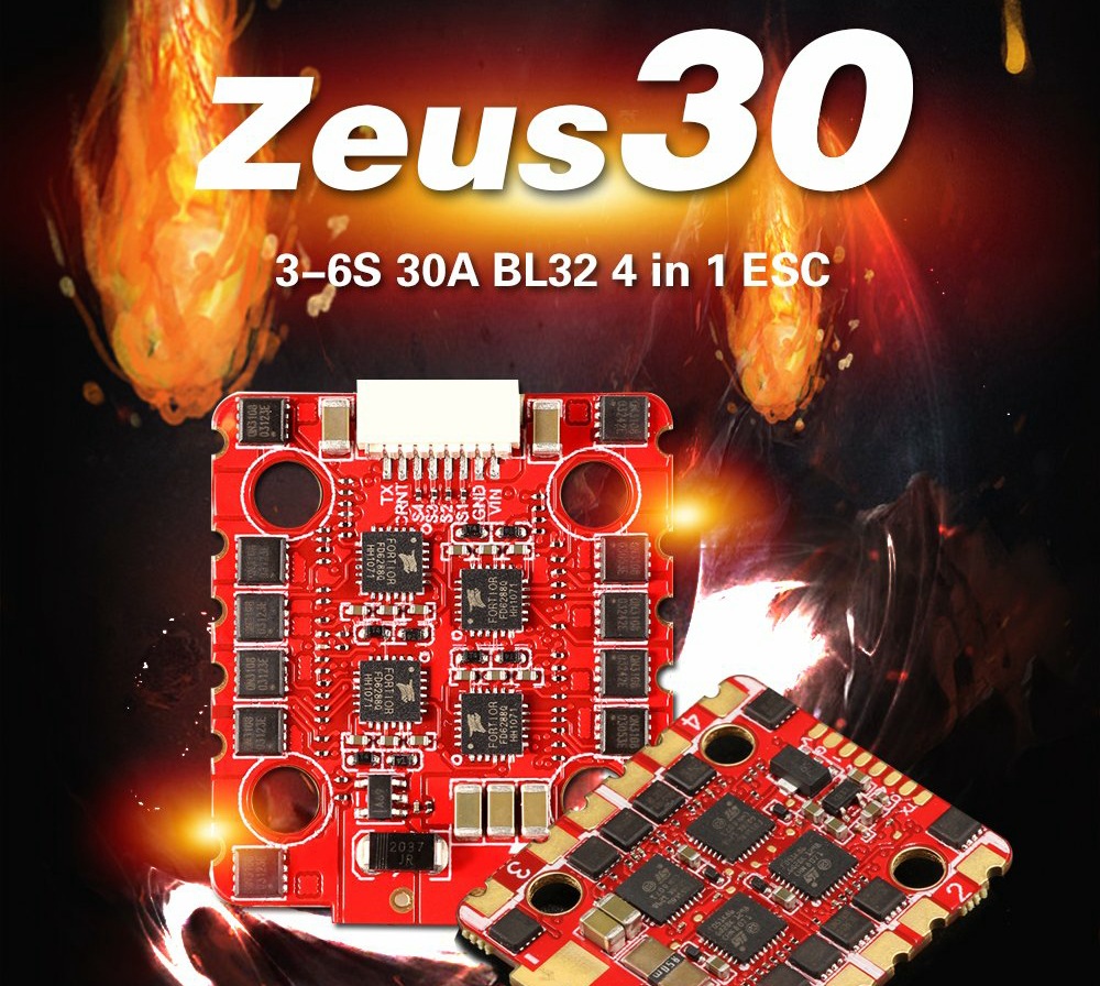 HGLRC ZeusF730 STACK 3-6S 30A 4in1 ESC Heat Sink Compass Port