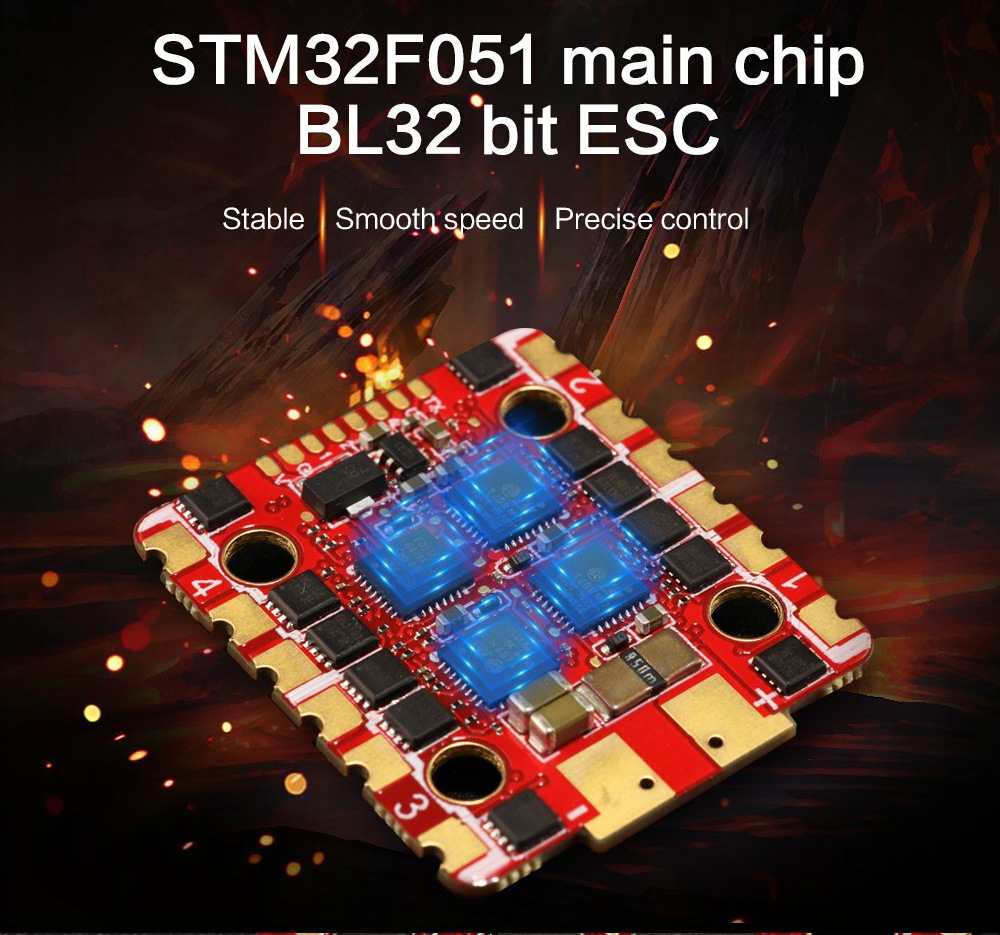 HGLRC ZeusF730 STACK 3-6S 30A 4in1 ESC Heat Sink Compass Port