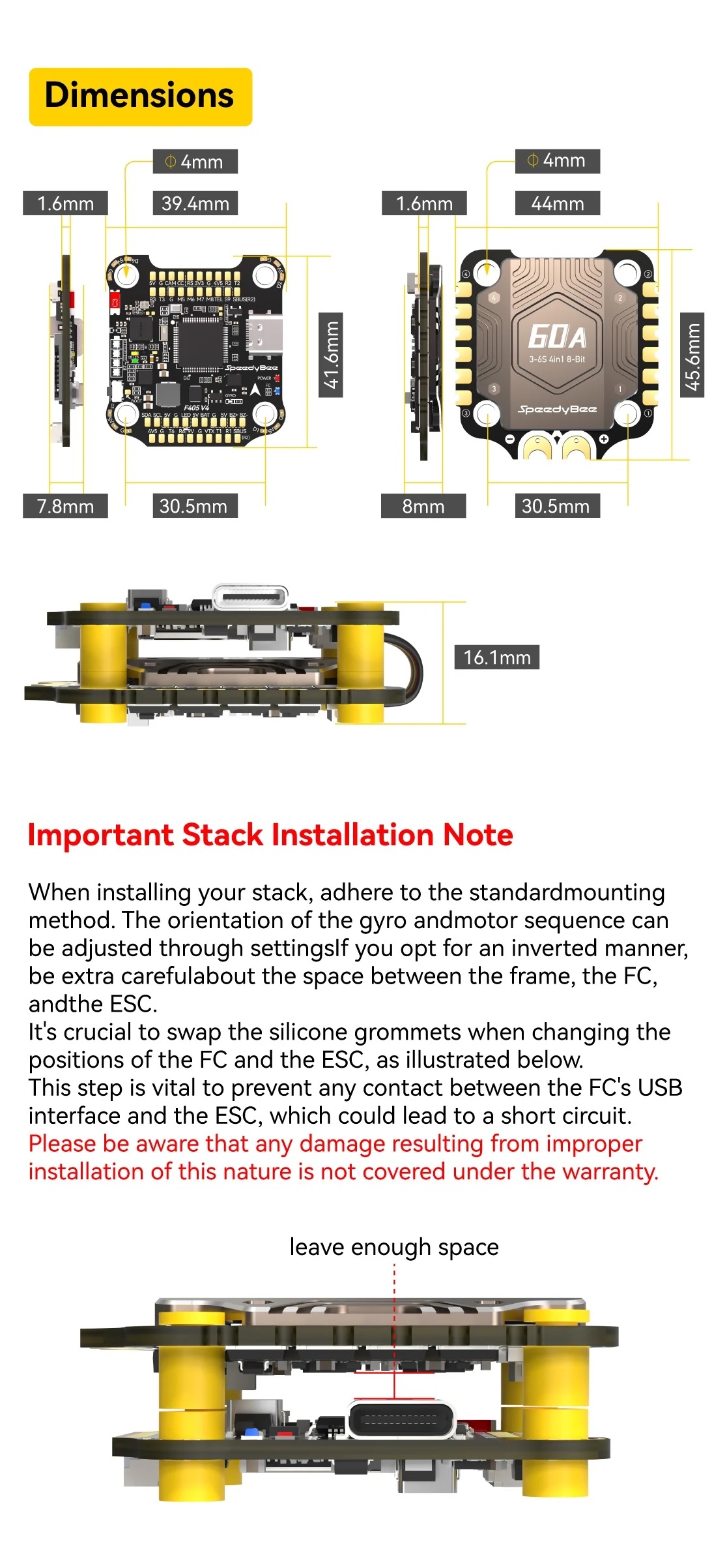 SpeedyBee F405 V4 BLS 60A 30x30 FC&ESC Stack ※お取り寄せ