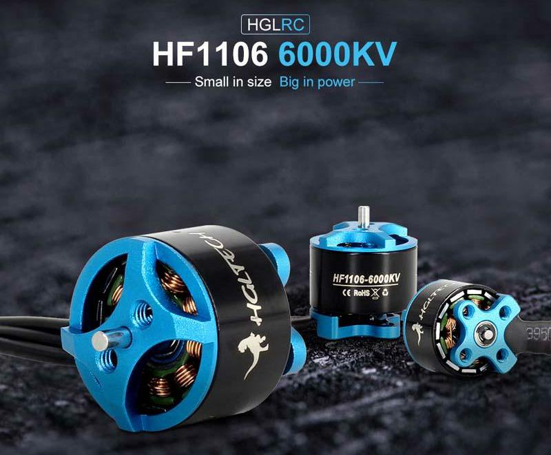 HGLRC FLAME HF1106 6000KV 2-3S Brushless Motor(Blue)