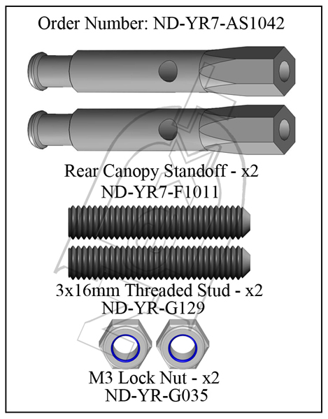 ND-YR7-AS1042 - Rear Canopy Standoff Set R7 - ウインドウを閉じる