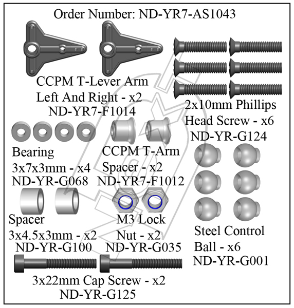 ND-YR7-AS1043 - CCPM T-Lever Set R7