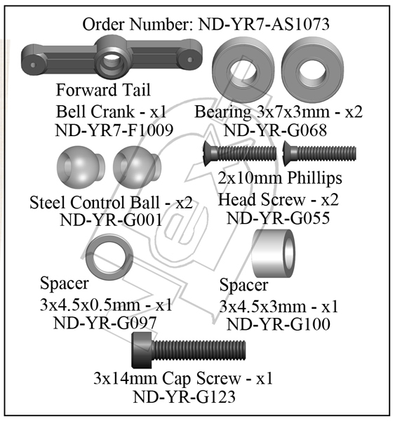 ND-YR7-AS1073 - Forward Tail Bellcrank Set R7