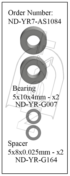 ND-YR7-AS1084 - Vertical Tail Shaft Bearing Set R7
