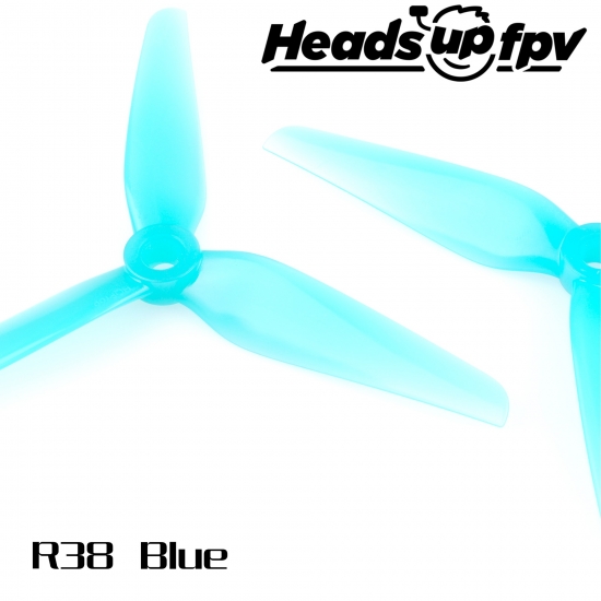 HQ HeadsUp Racing Prop R38 Blue (2CW+2CCW)-Poly Carbonate