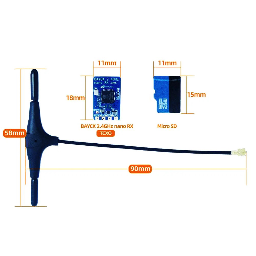 BAYCKRC ELRS 2.4GHZ TCXO NANO RECEIVER WITH PLUG